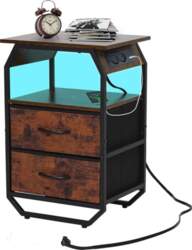 Siairo Bedside Table with LED Strips