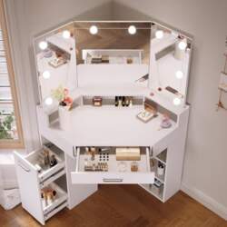SONNI Large Dressing Table with 3-Colour
