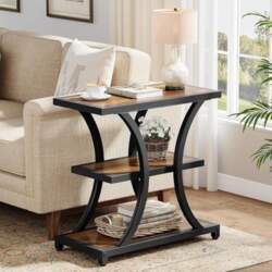 Tribesigns Side Table with Storage 3-Tier