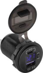 USB+USB C tipa auto lādētājs ar