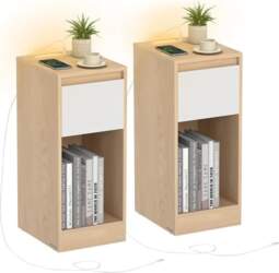 VASAGLE Set of 2 Slim Bedside