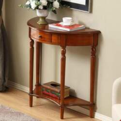 Vintage Half Moon Console Table Made