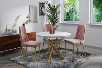 WFL GROUP Round Extendable Dining Table