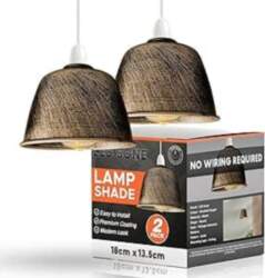 2 Pack Brushed Copper Dome Lampshade