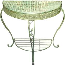 2-Tier Console Table, Narrow, Antique Crescent