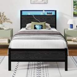 3ft Single Bed Frame with LED