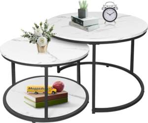 AT-VALY Coffee Table Set with 2