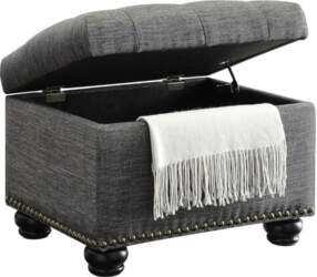BAKAJI Storage Ottoman Stool Rectangular with