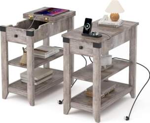 Bedside Table, Set of 2, Small