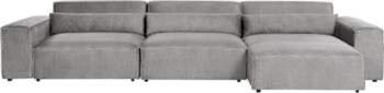 Beliani Modul 3-Sitzer Ecksofa Stoff grau