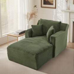 Chaise Longue Sofa Made of Corduroy