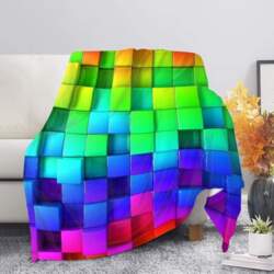 Colorful Square Soft Blankets Throws for