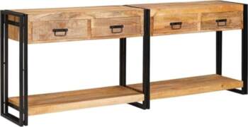 Console Tables, Set of 2, Brown
