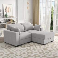 Cord Corner Sofa with Sleep Function