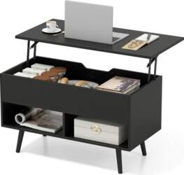 COSTWAY Coffee Table Height Adjustable, Sofa