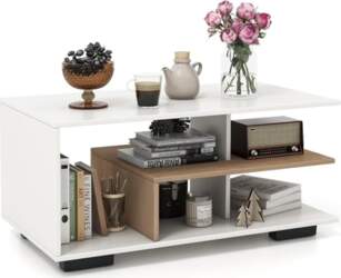 COSTWAY Coffee Table with Storage Space