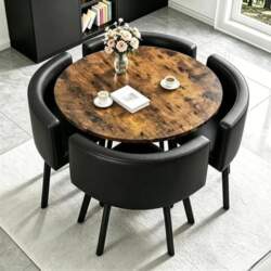 Dining Set 5-Piece Kitchen Chairs Round