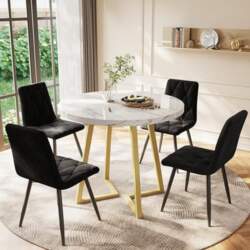 Dining Table with 4 Round Chairs