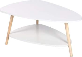 Double Layer Coffee Table, White Side