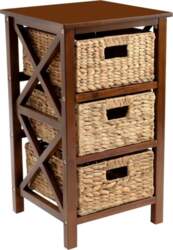 EHemco Side Table with 3 Baskets