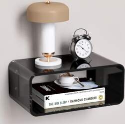 Floating Acrylic Bedside Table, Hanging Bedside