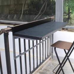 Folding Balcony Standing Table for Railings
