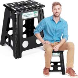 Folding Step Stool, 40 cm, Black