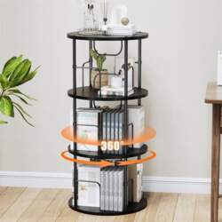 Generisch Multi Layer Rotating Bookcase Black