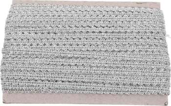 Gewebte Polyester Borte Silber 0,6cm