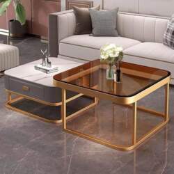 Glass Coffee Table, Set of 2