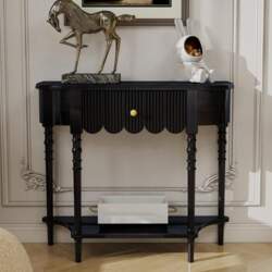 Half Moon Console Table with Drawer
