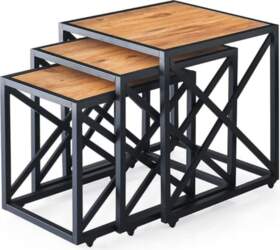 Hanah Home Elegant Pine Nesting Table