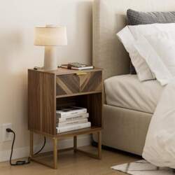 HEYZOEY® Bedside Table with Socket, Side