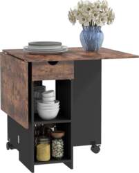 HOMCOM Folding Dining Table with Drop