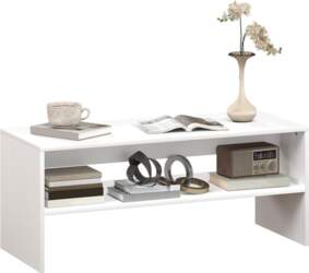 HOMCOM Modern 2-Tier Coffee Table with