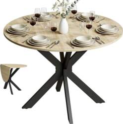 HOMCOM Round Folding Dining Table for