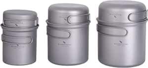 IBasingo Titanium Pot Pan Set Camping