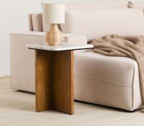 IDIMEX Varanasi Side Table with Marble