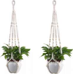 Macrame Hanging Planter, 2 Pack Hanging