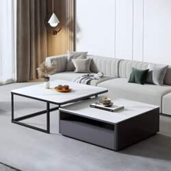Marble Coffee Table Set with Nesting