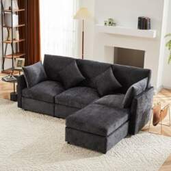 Merax Corner Sofa L-Shape Modular 3-Seater