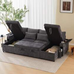 Merax Corner Sofa with Sleep Function