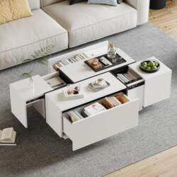 Merax Rectangular Coffee Table, Modern Living