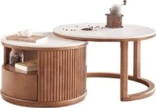 Modern Coffee Table Set with Stone