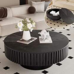 Modern Round Coffee Table with Storage