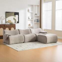 Modular Couch Made of Chenille Fabric