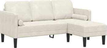 Modulares Samt Sofa Set Creme Polyester