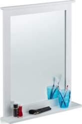 Relaxdays Bamboo Wall Mirror, Shelf, Rectangular