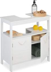 Relaxdays Vanity Unit 2 Compartments Siphon