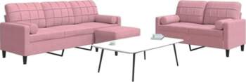 Rosa Samtsofa Set mit 2- und